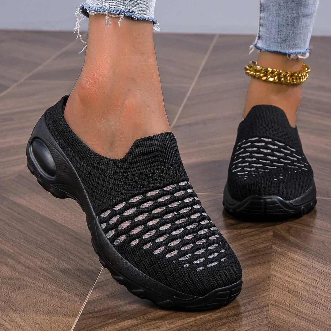 Lightweight women's athletic slip-on sneakers. Cushioned walking shoes for breathable, everyday comfort.