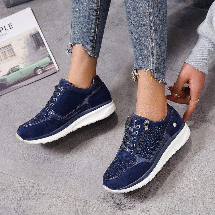 Women's orthopedic bunion shoes, wide toe box, soft cushioning, stylish design, arch support, breathable for comfort.