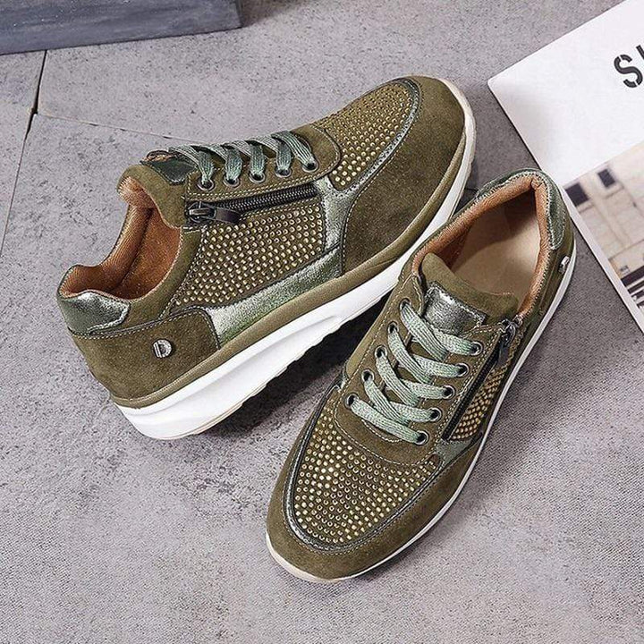 Women's orthopedic bunion shoes, wide toe box, soft cushioning, stylish design, arch support, breathable for comfort.