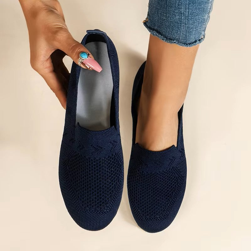 Women's orthopedic shoes in blue, ergonomic design, anti-slip sole, breathable material, stylish support for comfort.