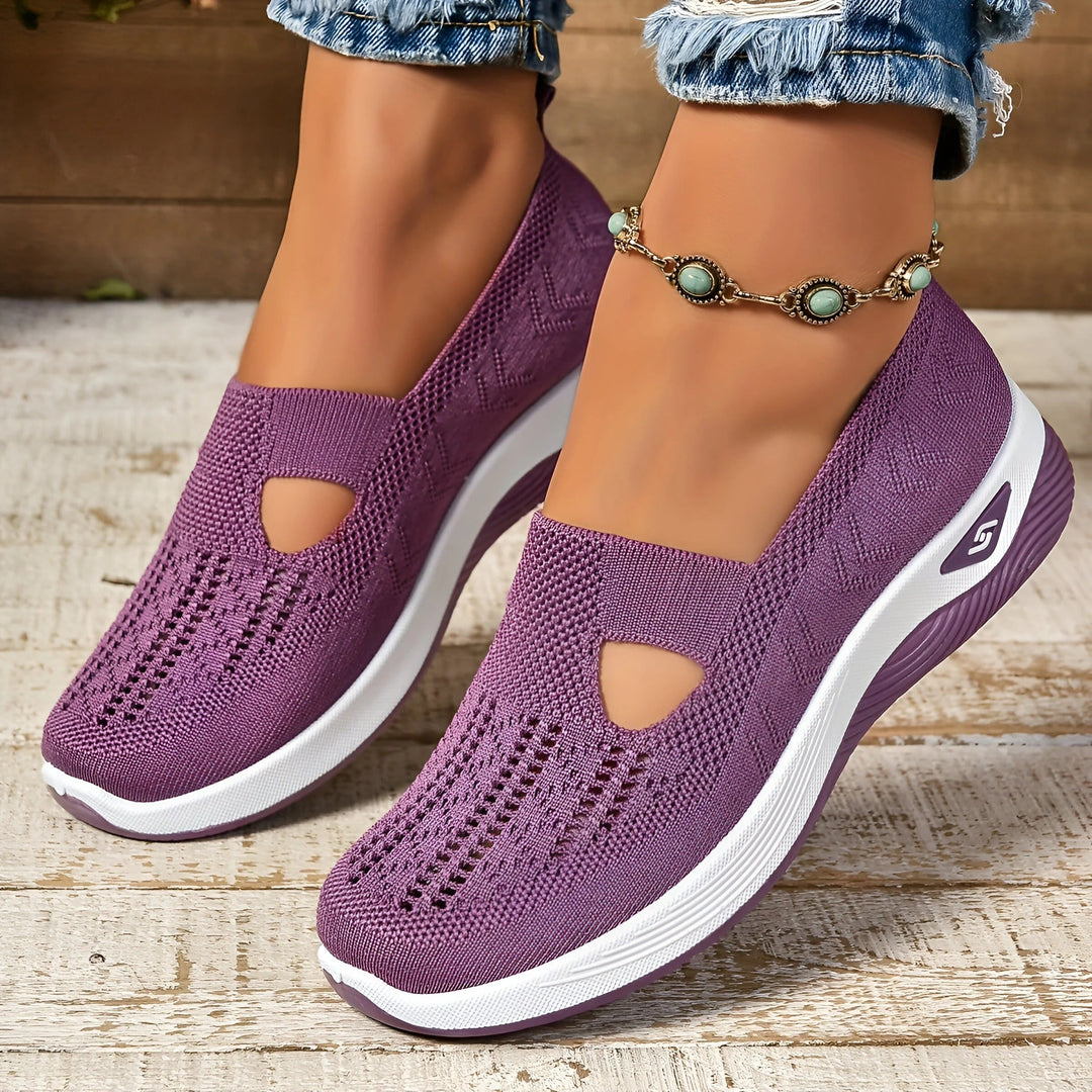 "Women's Orthopedic Slip-On Comfort Shoes, black color, ergonomic design, stylish, versatile for casual or business wear."