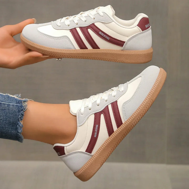 "Women's orthopedic walking sneakers with arch support, lightweight, breathable, casual design for comfort and style."