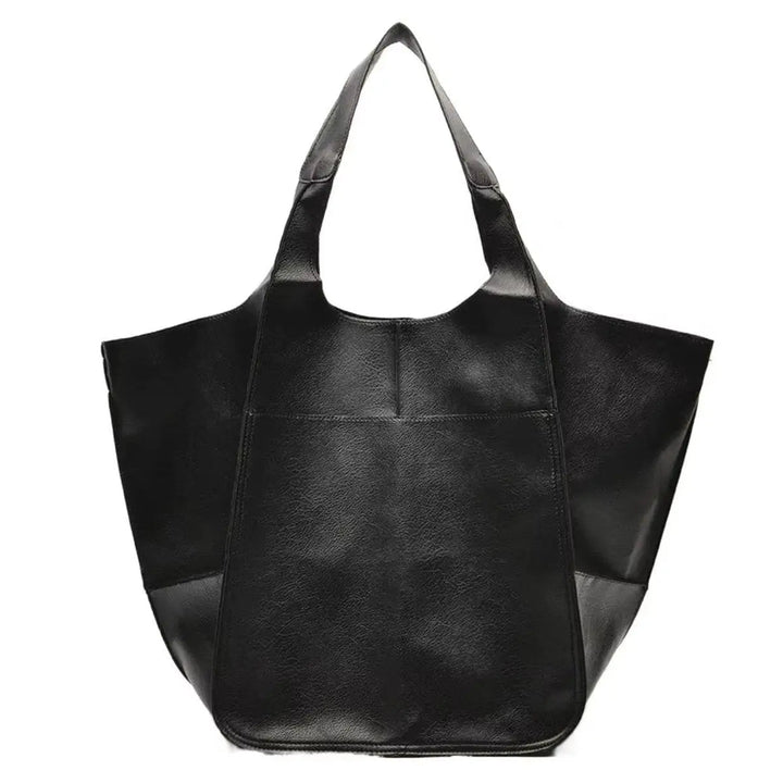 Faux leather oversized everyday bag for women, sleek and modern, magnetic top.