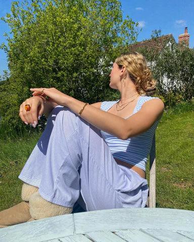 Women's Relaxed Lounge Trousers in soft, lightweight fabric with an elastic waistband, perfect for casual, laid-back style.