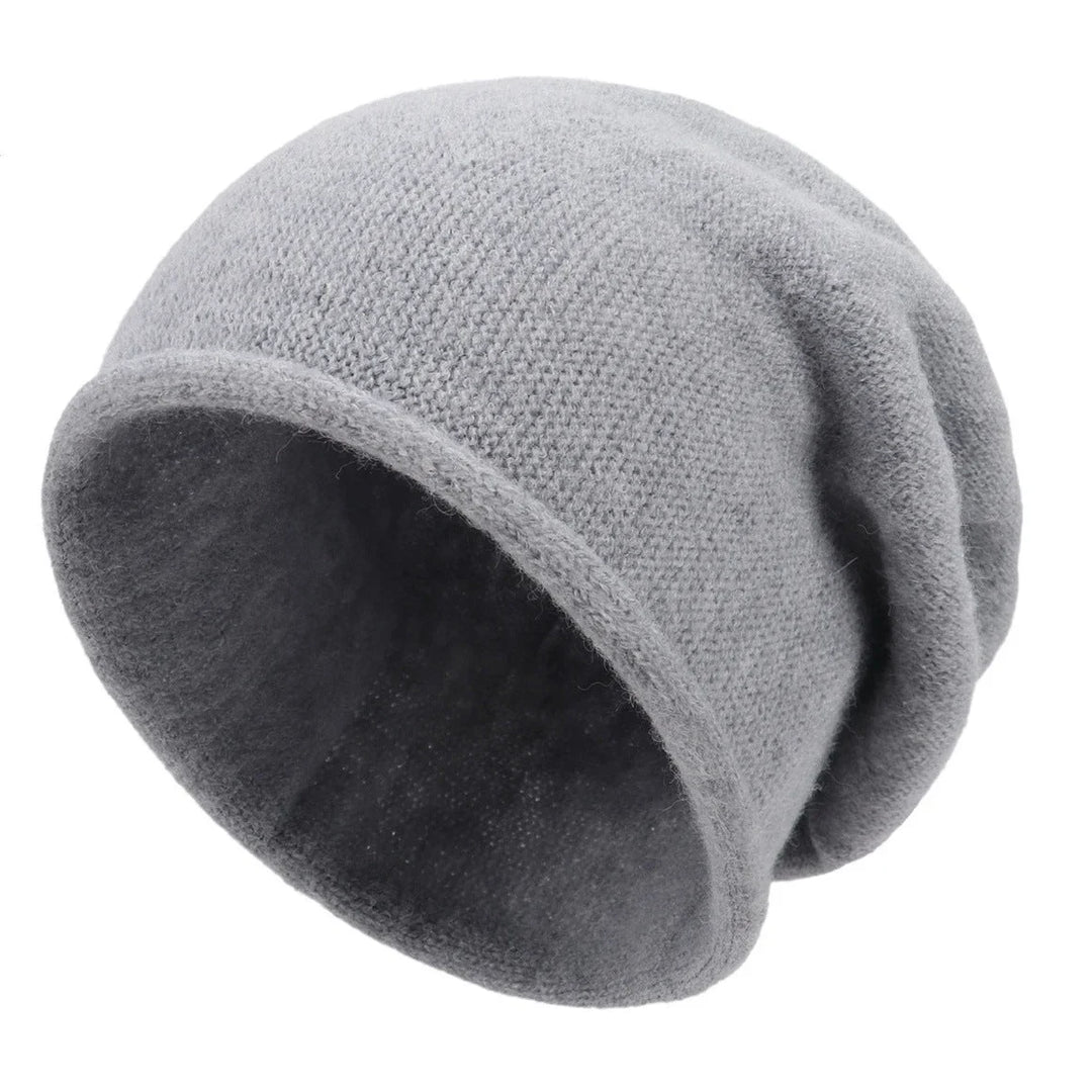 Textured soft women's slouchy beanie, a cozy casual hat for fall & winter fashion headwear.