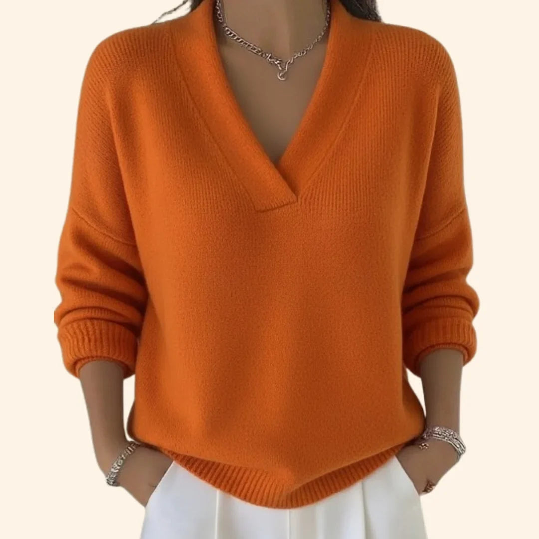 Everyday fashion women's V-neck long sleeve relaxed blouse, an elegant & comfortable essential.
