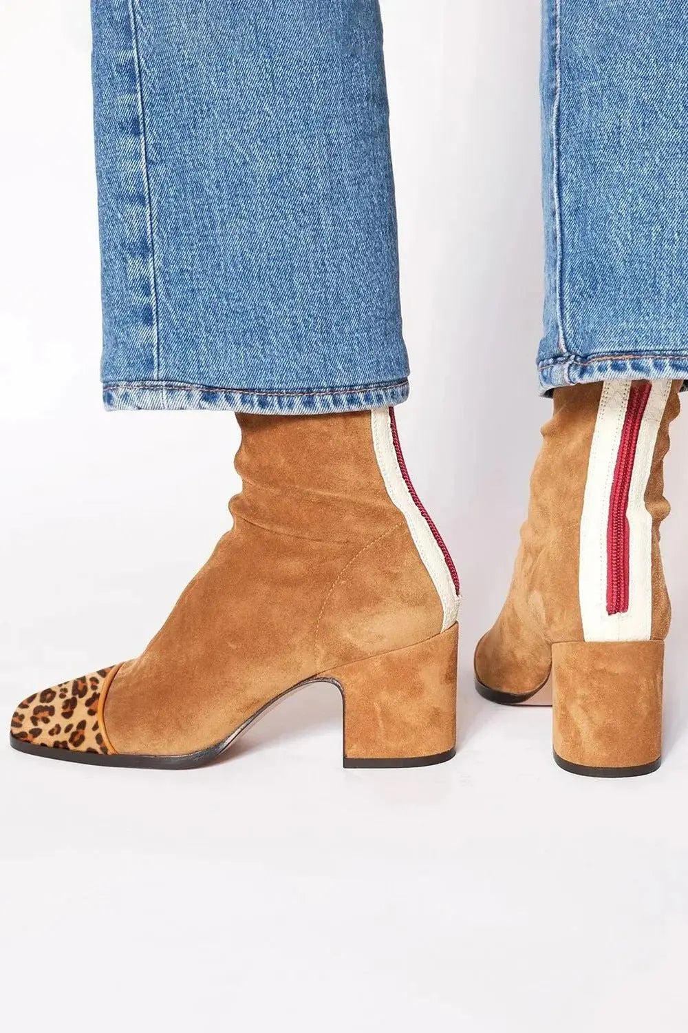 Comfortable women's square toe block heel ankle boots. Ideal for everyday wear and chic autumn fashion.
