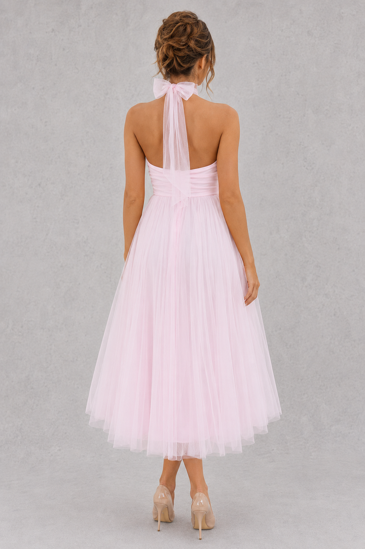 Flattering women's midi occasion wear dress, ideal for parties, wedding guests & special events.