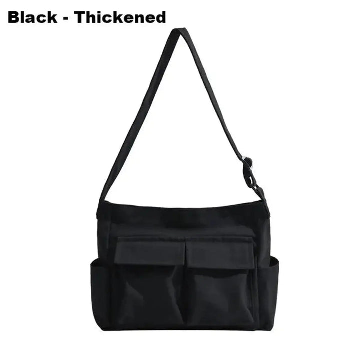 Elegant women's vintage canvas multi-pocket bag, a versatile tote & crossbody for daily adventures.