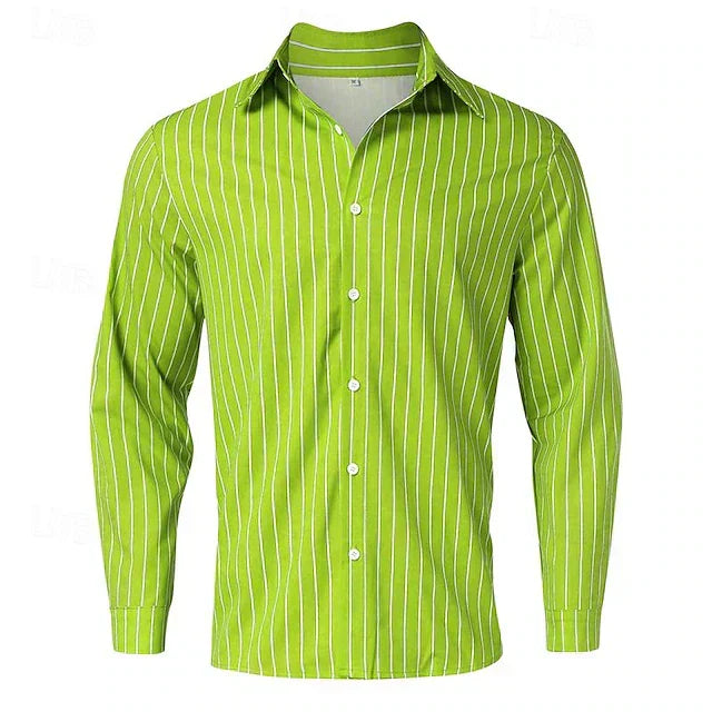Chic women's classic striped shirt, a versatile long-sleeve top for elegant everyday fashion.