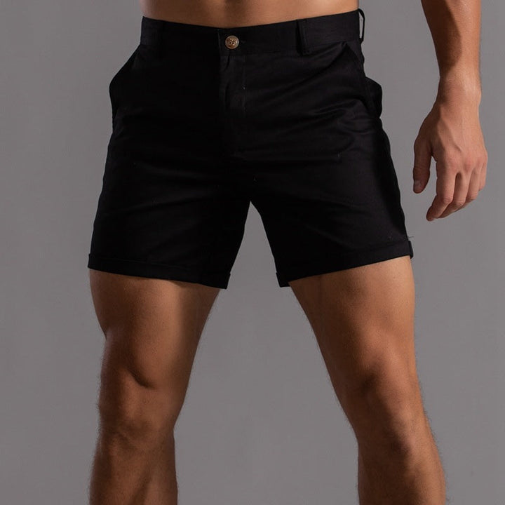 Comfortable men's chino shorts, tailored for stylish summer wear. Breathable & perfect for everyday casual fashion.