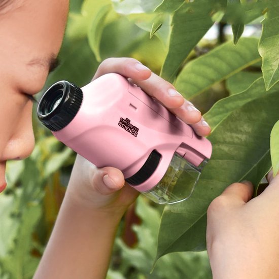 Close-up of a beginner portable microscope for kids, ideal STEM educational toy for science exploration and learning.